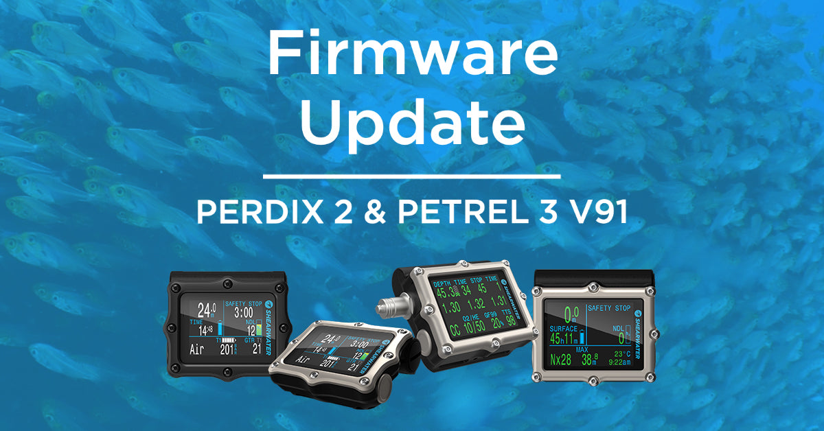 Shearwater Firmware V91 for Perdix 2 and Petrel 3 and Cloud V2.9.0 are Now Available