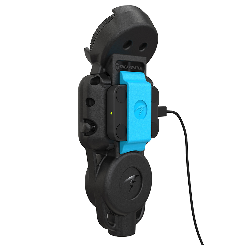 Peregrine Console rear view with charging clip