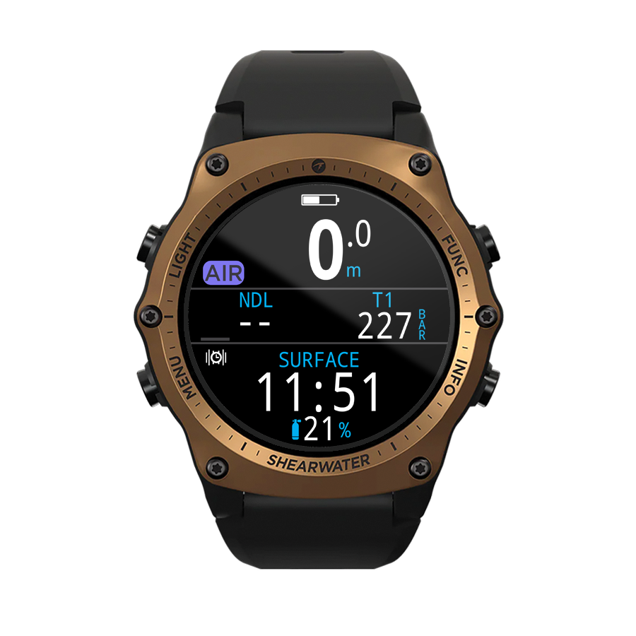 Shearwater Teric dive computer bronze front render
