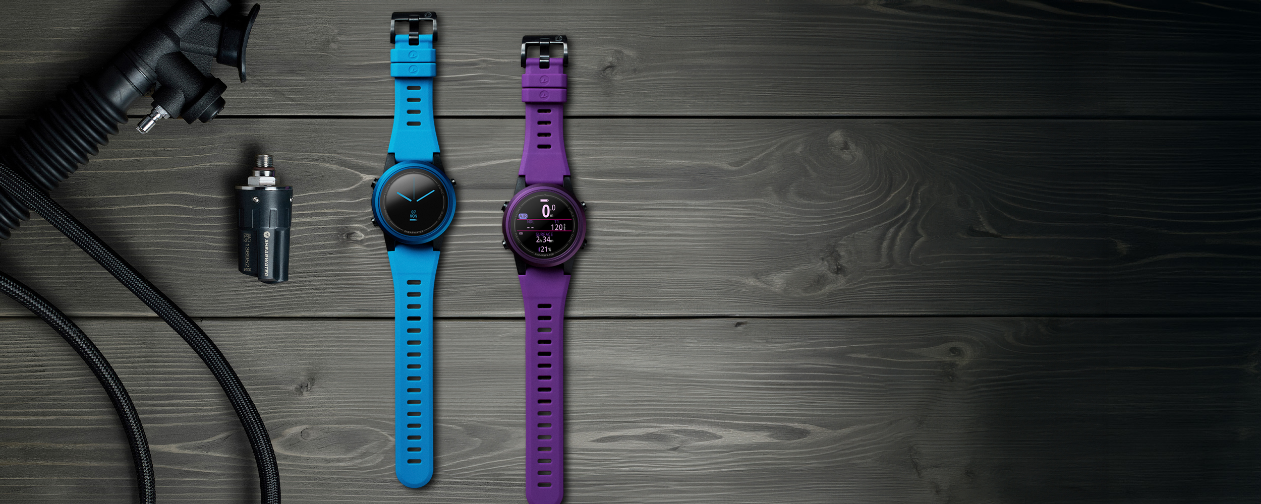 Tern TX Limited Edition blue and purple colors with swift transmitter and scuba regulator 