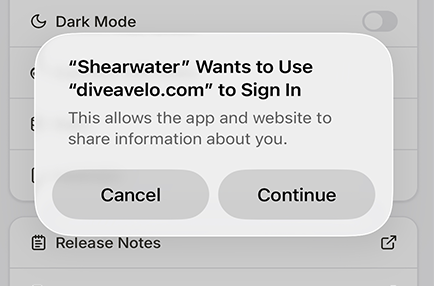 Select "Continue" to sign-in.