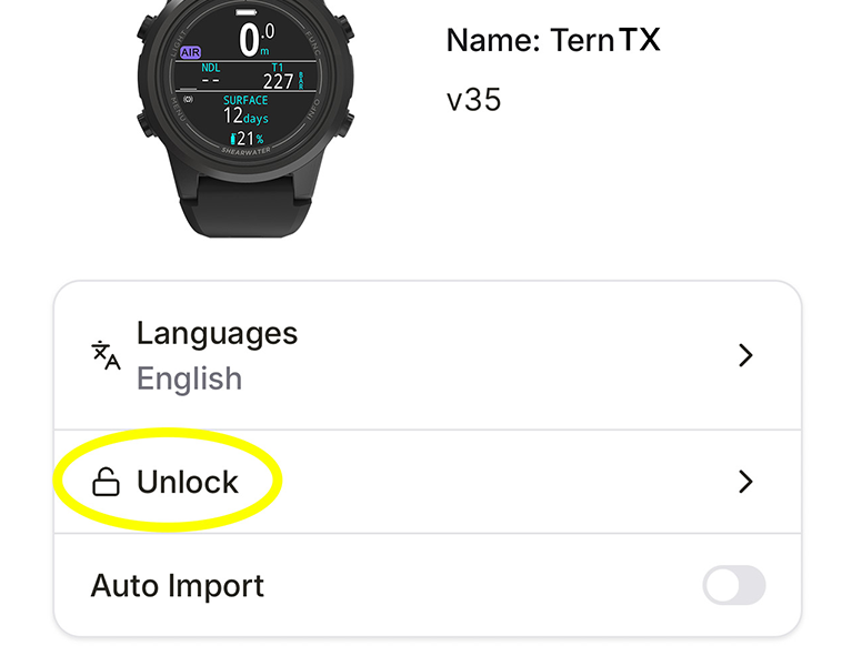 Select the "Unlock" option.